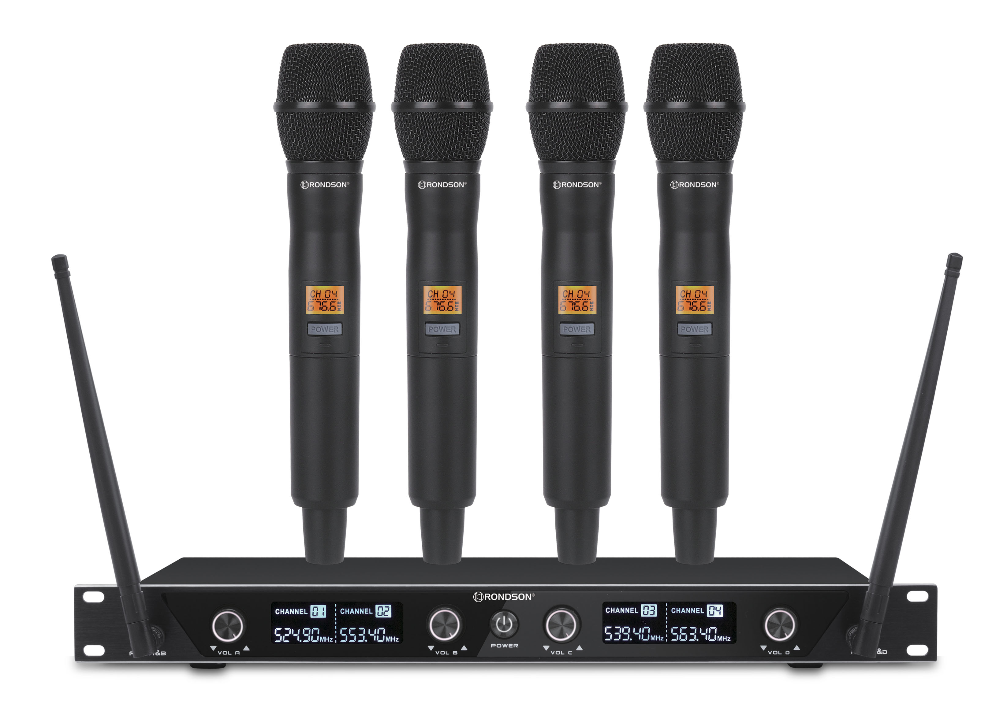 4-channel UHF wireless microphone system